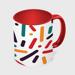 Кружка 3D Oval oil, цвет: 3D-белый + красный