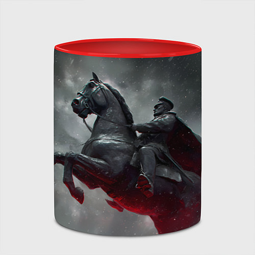 Кружка цветная Всадник в плаще на коне / 3D-Белый + красный – фото 2