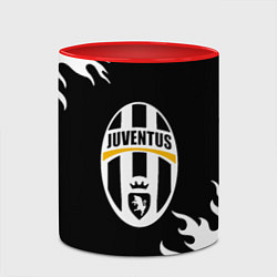 Кружка 3D Juventus белый огонь текстура, цвет: 3D-белый + красный — фото 2