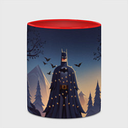 Кружка 3D Новогодний Бэтмен, цвет: 3D-белый + красный — фото 2