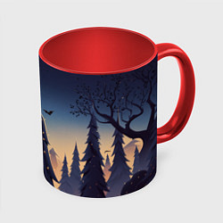 Кружка 3D Новогодний Бэтмен, цвет: 3D-белый + красный