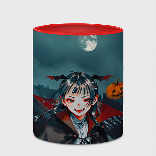 Кружка цветная Вампирша МаоМао - Монолог Фармацевта аниме Хэллоуи / 3D-Белый + красный – фото 2