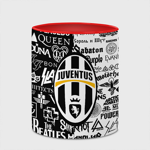 Кружка цветная Juventus рок музыка / 3D-Белый + красный – фото 2