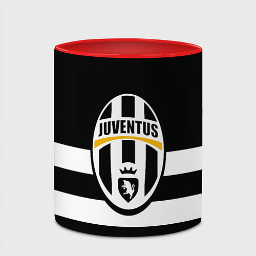 Кружка цветная Juventus линии / 3D-Белый + красный – фото 2