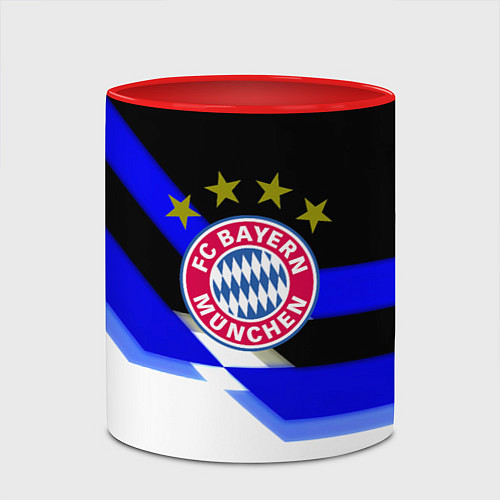 Кружка цветная Бавария Мюнхен полосы спорт / 3D-Белый + красный – фото 2