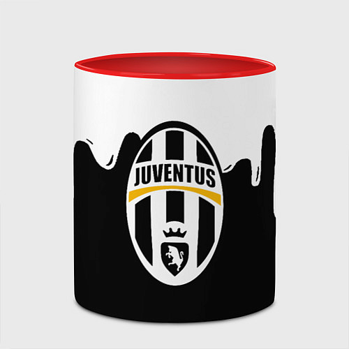 Кружка цветная Juventus капли красок / 3D-Белый + красный – фото 2