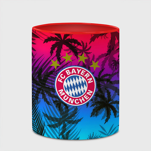 Кружка цветная Бавария Мюнхен неон тропики / 3D-Белый + красный – фото 2