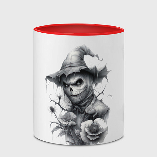 Кружка цветная Eerie Scarecrow / 3D-Белый + красный – фото 2