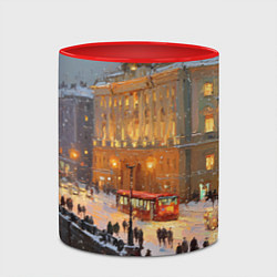 Кружка 3D Предновогодний Санкт-Петербург, цвет: 3D-белый + красный — фото 2