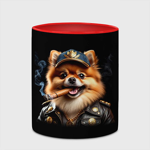 Кружка цветная Гламурный чау-чау / 3D-Белый + красный – фото 2
