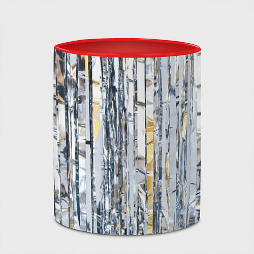 Кружка цветная Новогодний дождик / 3D-Белый + красный – фото 2
