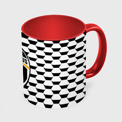 Кружка 3D Juventus геометрия черно белая, цвет: 3D-белый + красный