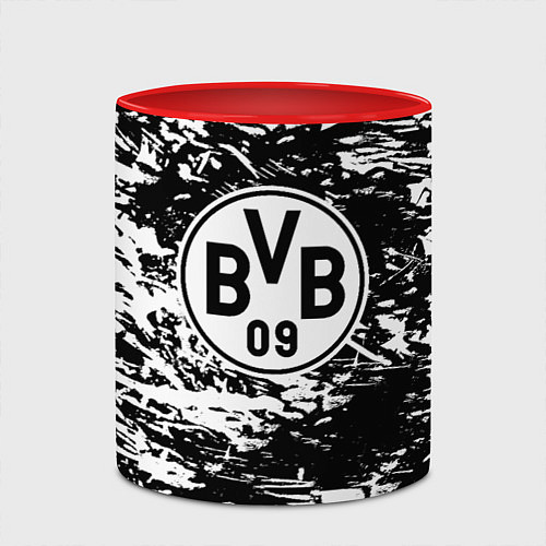 Кружка цветная Боруссиа белые краски / 3D-Белый + красный – фото 2