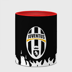 Кружка 3D Ювентус белый огонь текстура, цвет: 3D-белый + красный — фото 2