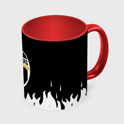 Кружка 3D Ювентус белый огонь текстура, цвет: 3D-белый + красный