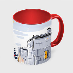 Кружка 3D Новый год минимализм, цвет: 3D-белый + красный