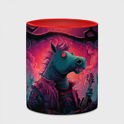 Кружка 3D Лошадь рок стиль, цвет: 3D-белый + красный — фото 2