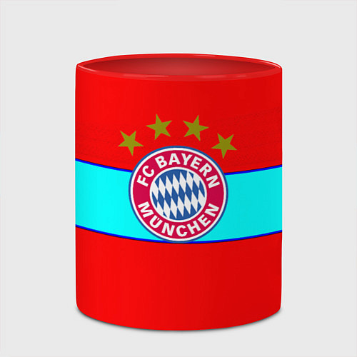 Кружка цветная Бавария Мюнхен полосы линии / 3D-Белый + красный – фото 2