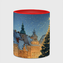 Кружка 3D Новый год в старом городе, цвет: 3D-белый + красный — фото 2