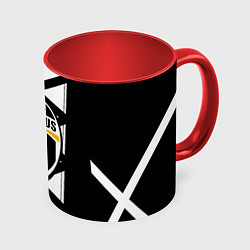 Кружка 3D Ювентус геометрия полосы линии, цвет: 3D-белый + красный