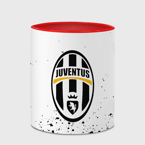 Кружка цветная Juventus краски текстура всплеск / 3D-Белый + красный – фото 2
