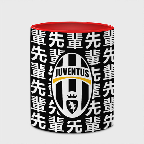 Кружка цветная Ювентус япония символы / 3D-Белый + красный – фото 2