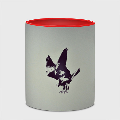 Кружка цветная Атакующий ястреб / 3D-Белый + красный – фото 2