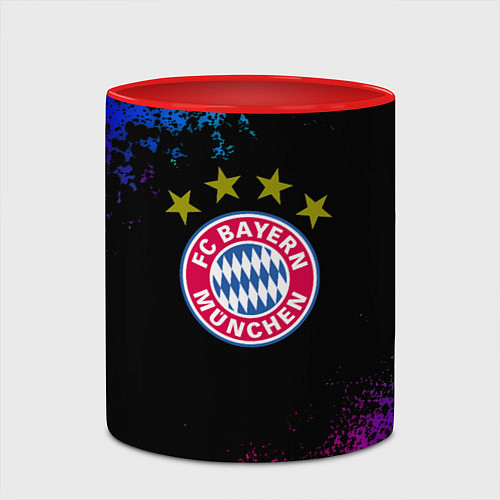 Кружка цветная Бавария Мюнхен краски неон градиент / 3D-Белый + красный – фото 2