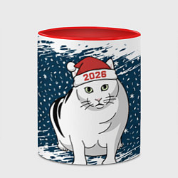 Кружка 3D Кот Бендер - 2026, цвет: 3D-белый + красный — фото 2