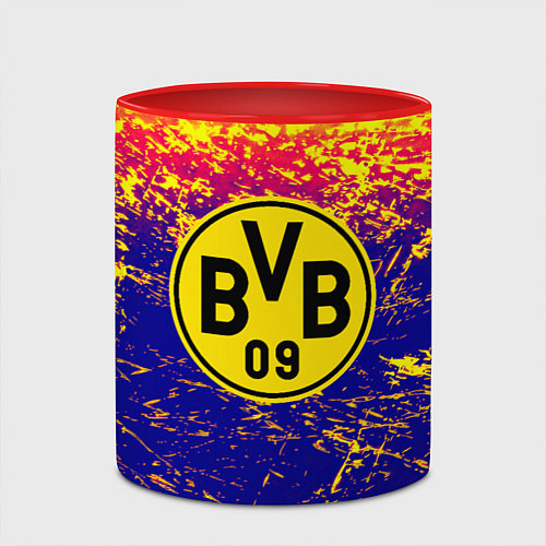 Кружка цветная Borussia краски / 3D-Белый + красный – фото 2