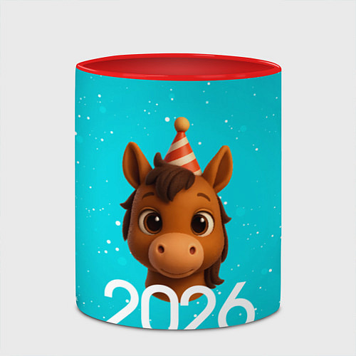 Кружка цветная Голова лошадки / 3D-Белый + красный – фото 2