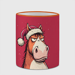 Кружка 3D Комичная новогодняя лошадь, цвет: 3D-оранжевый кант — фото 2