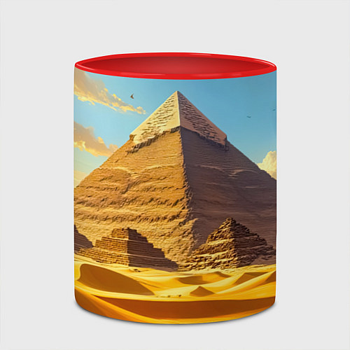 Кружка цветная Величие пирамид на закате / 3D-Белый + красный – фото 2