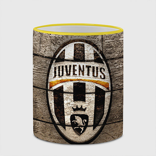 Кружка цветная Juventus / 3D-Желтый кант – фото 2