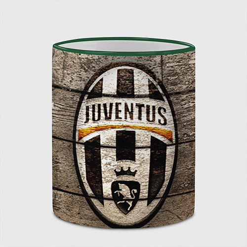 Кружка цветная Juventus / 3D-Зеленый кант – фото 2