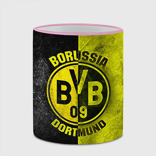 Кружка цветная Borussia Dortmund / 3D-Розовый кант – фото 2