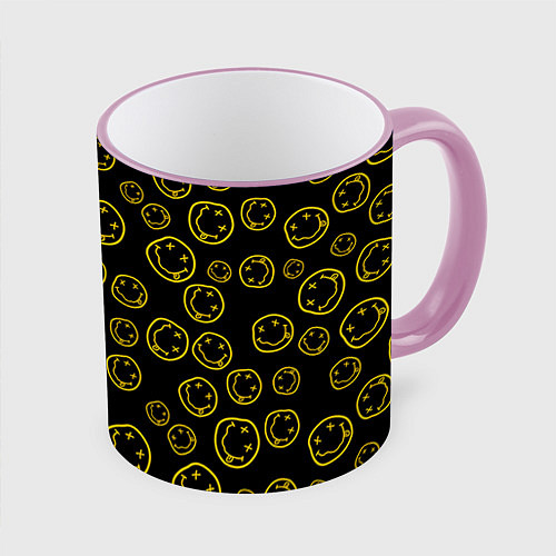 Кружка цветная Nirvana Pattern / 3D-Розовый кант – фото 1