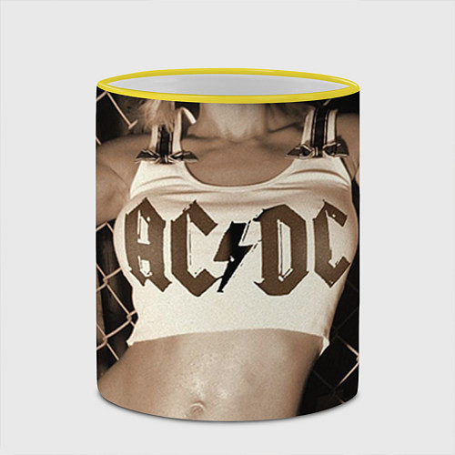 Кружка цветная AC/DC Girl / 3D-Желтый кант – фото 2