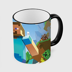 Кружка 3D Minecraft World, цвет: 3D-черный кант