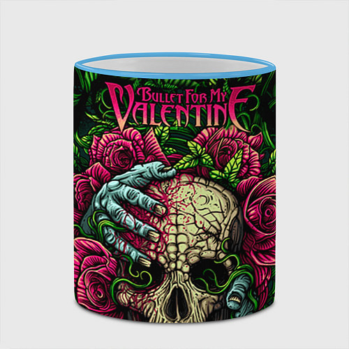 Кружка цветная BFMV: Roses Skull / 3D-Небесно-голубой кант – фото 2