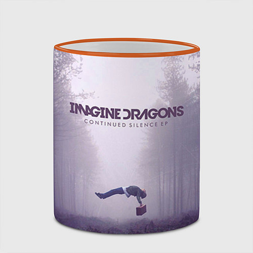 Кружка цветная Imagine Dragons: Silence / 3D-Оранжевый кант – фото 2
