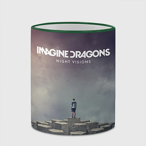 Кружка цветная Imagine Dragons: Night Visions / 3D-Зеленый кант – фото 2