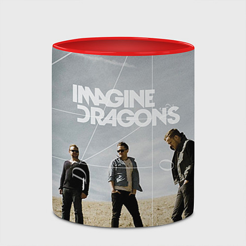 Кружка цветная Imagine Dragons: Boys / 3D-Белый + красный – фото 2