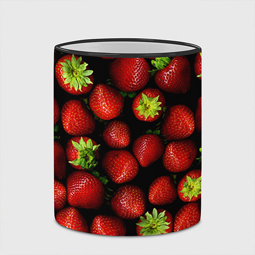 Кружка цветная Клубничка / 3D-Черный кант – фото 2
