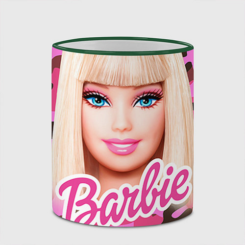 Кружка цветная Барби / 3D-Зеленый кант – фото 2