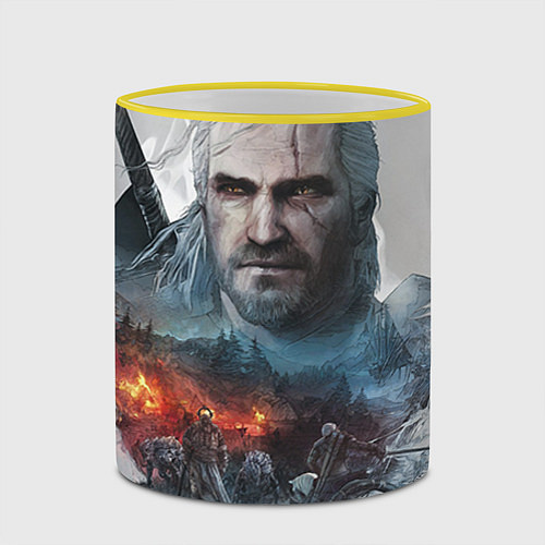 Кружка цветная Witcher / 3D-Желтый кант – фото 2