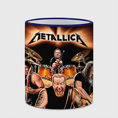 Кружка цветная Metallica Band / 3D-Синий кант – фото 2