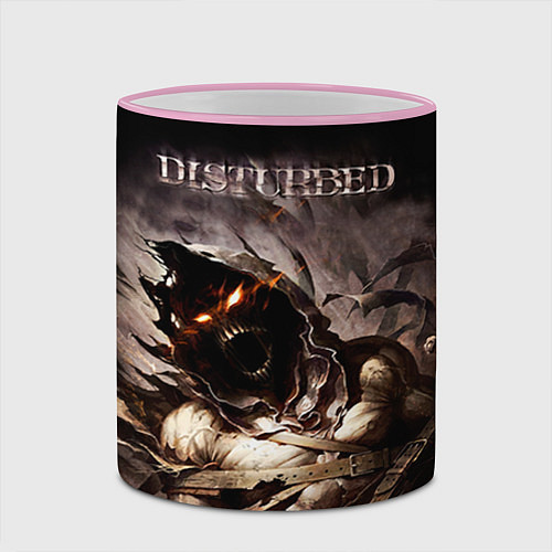 Кружка цветная Disturbed / 3D-Розовый кант – фото 2