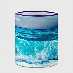 Кружка 3D Волны, цвет: 3D-синий кант — фото 2