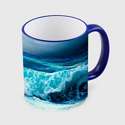 Кружка 3D Волны, цвет: 3D-синий кант